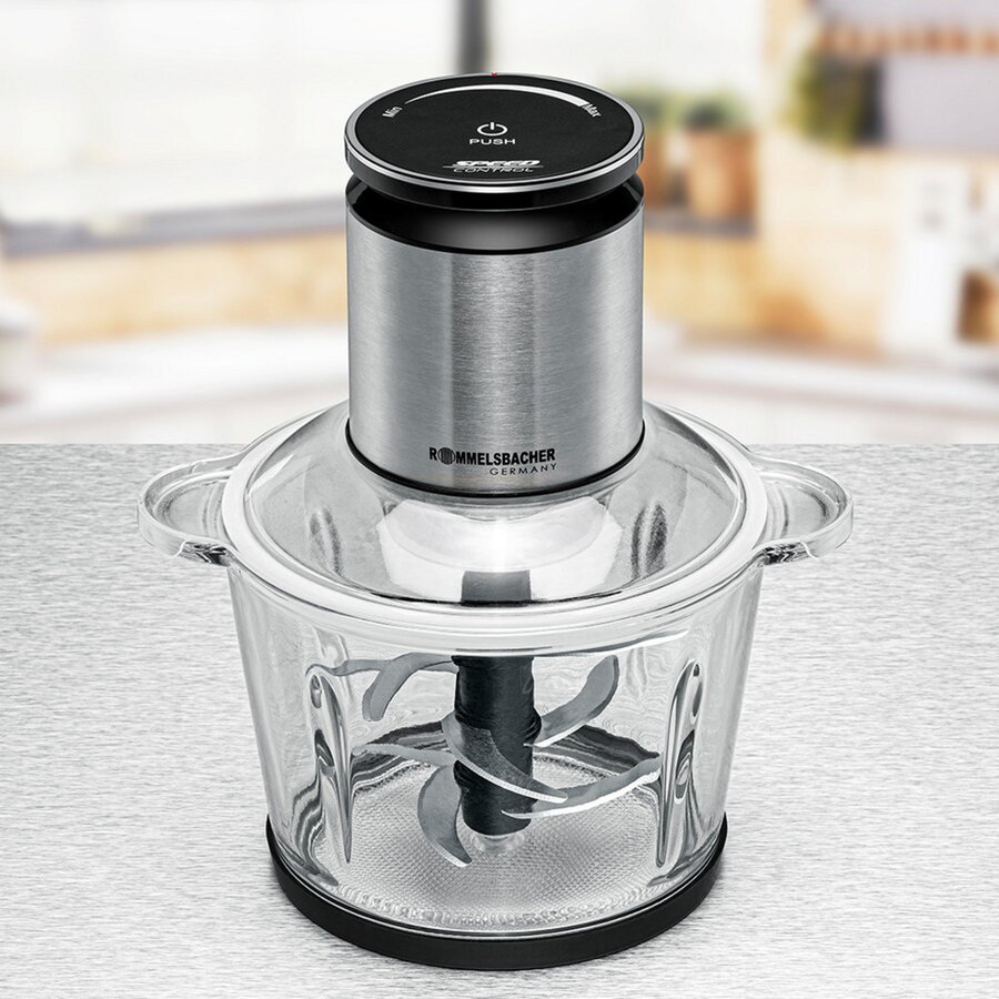 Tocator Multi-Chopper MZ 800 stainless steel/black, 800 watts, glass container 2.7 liters
