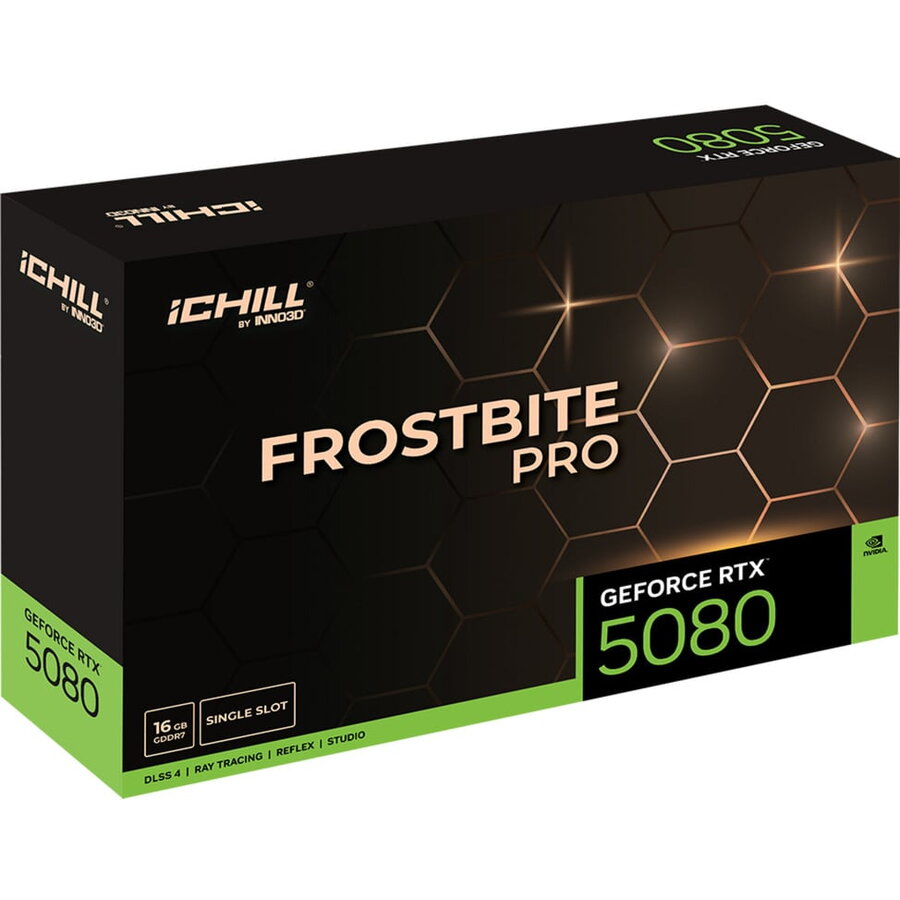 Placa video GeForce RTX 5080 ICHILL FROSTBITE PRO, graphics card DLSS 4, 3x DisplayPort, 1x HDMI 2.1
