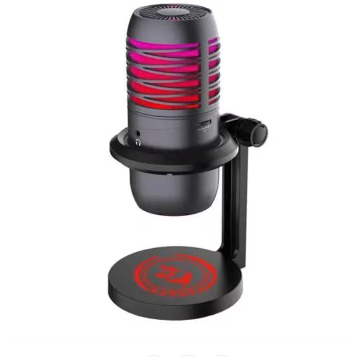 Microfon Cu Stand Nebula Iluminare RGB  Negru