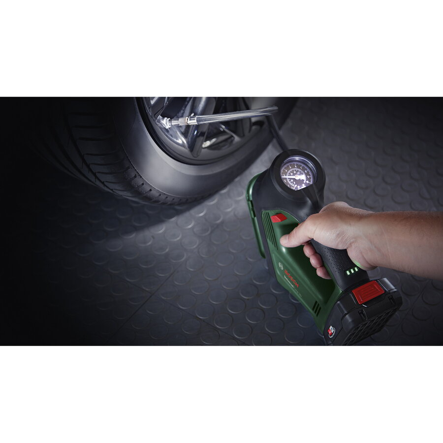 Bosch DIY & Garden Cordless Air Pump UniversalPump 18V Set green/black, Li-ion battery 2.0Ah, POWER FOR ALL ALLIANCE