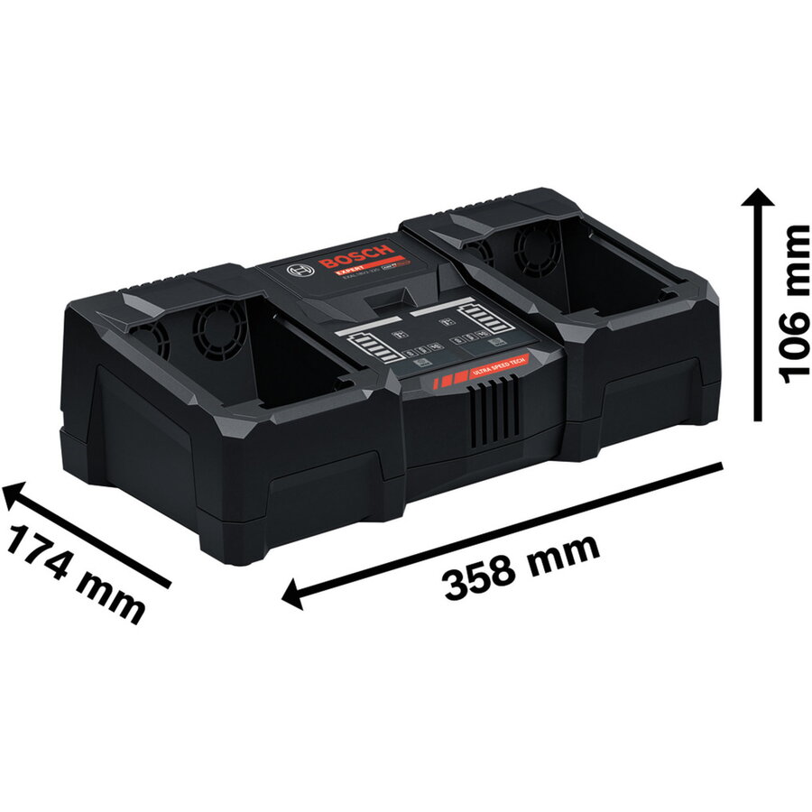 Bosch Professional Expert Fast Charger EXAL18V2-320 black, L-BOXX, AMPShare Alliance