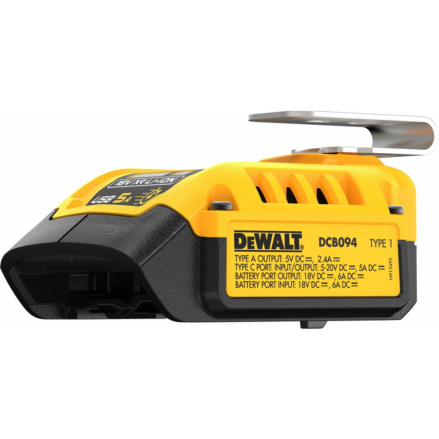 Combination Charger DCB094K, with power bank function, black/yellow, for all 18 Volt XR and 54 Volt XR FLEXVOLT batteries