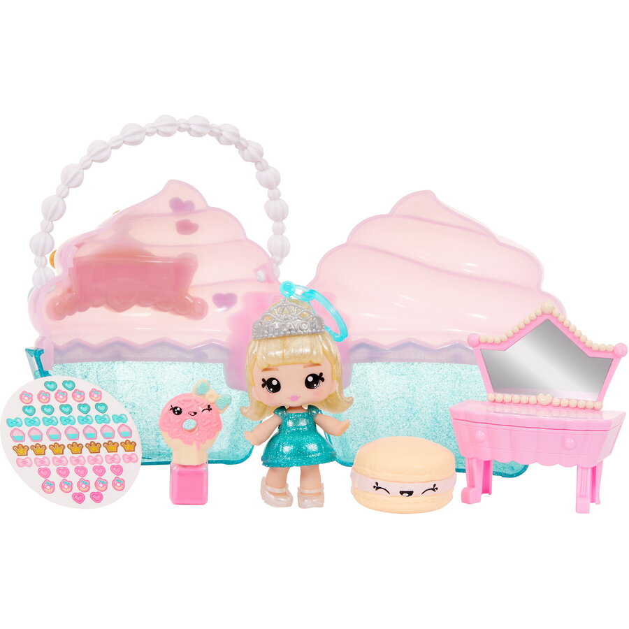 Set De Jucarii Yummiland Pentru Geanta De Frumusete + Luciu De Buze Papusa Geanta De Frumusete Cupcake