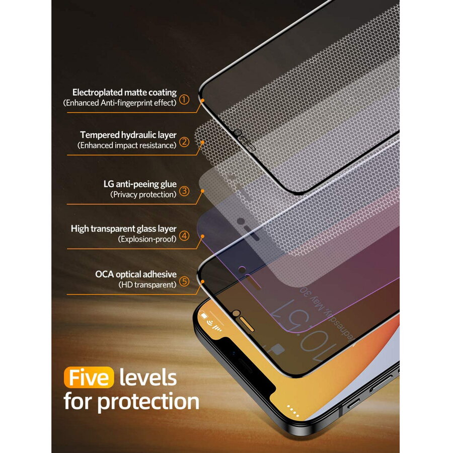 GPS NEVOGLASS 3D PRIVACY, transparent screen protector, iPhone 17 Air