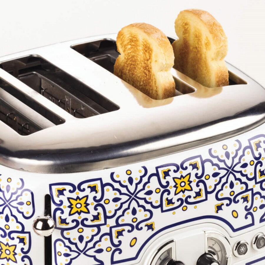 Prajitor de paine 4-slice toaster Capri white/multicoloured, 1630 watts, for 4 slices of toast