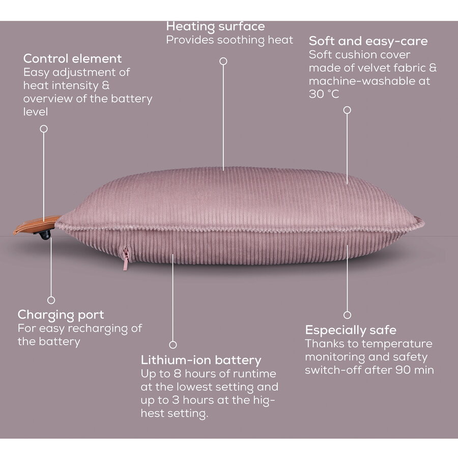 Incalzitor corporal HK 77 Heaty lavender-lilac, heating pad lavender, cord cover