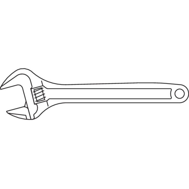 adjustable open-end wrench, 12, dark grey, wrench size 0 to 36 mm
