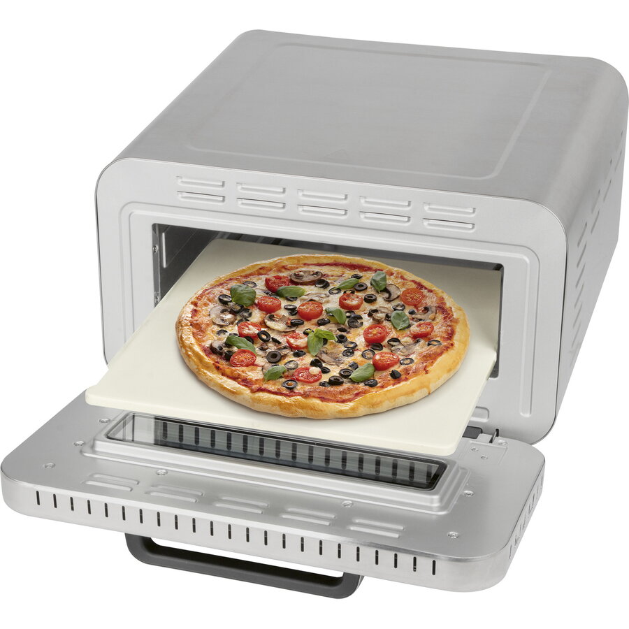 Cuptor electric PC-PO 1323 stainless steel pizza oven (brushed finish), up to 2,100 watts, for pizzas ? 31.5cm, incl. pizza peel