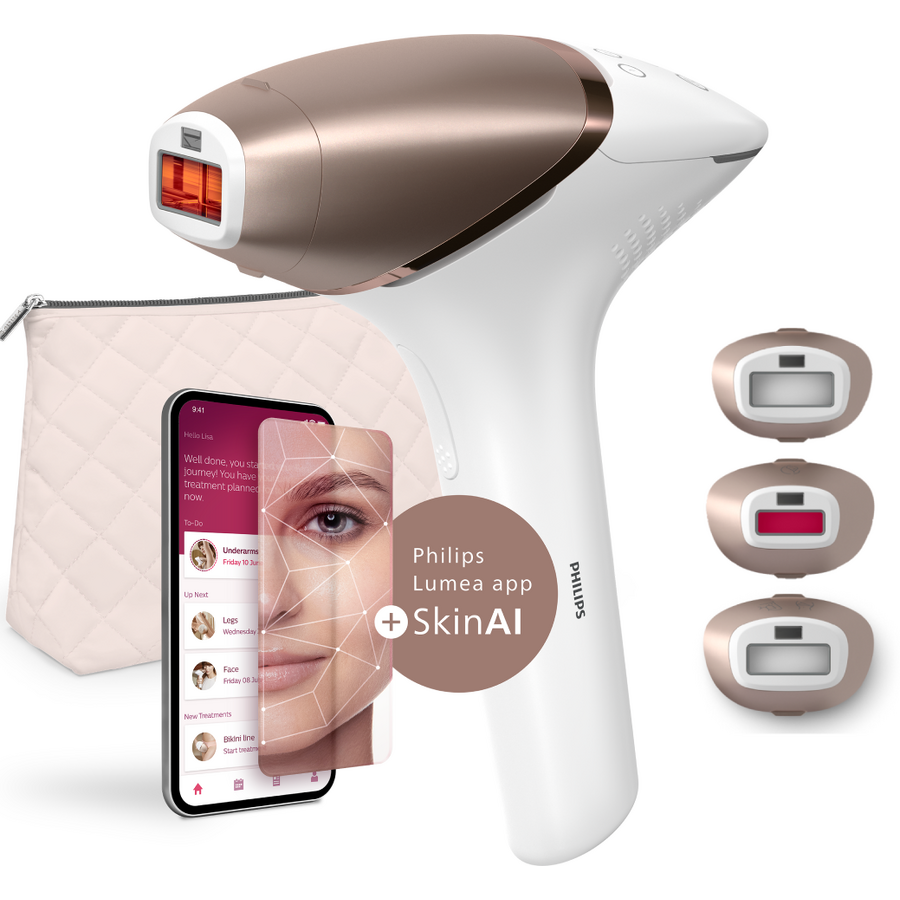 Epilator IPL cu SenseIQ BRI973/00 Lumea Seria 9900 Numar Impulsuri 450.000  Senzor Smartskin Tehnologie SenseIQ Alb