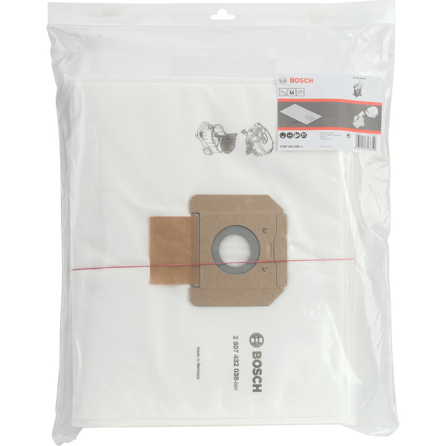 Bosch 5 pc. Fleece filter bags GAS 55 - 2607432038