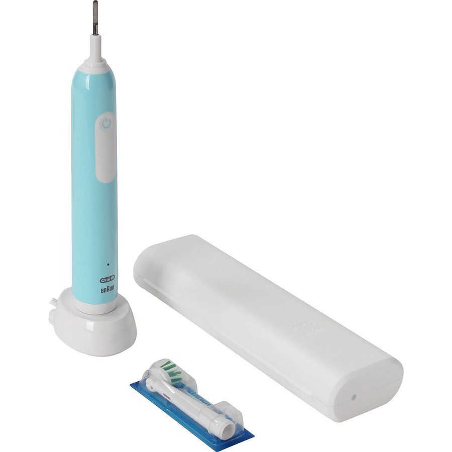 Oral-B Pro 1 Cross Action Caribbean Blue with travel case electric toothbrush