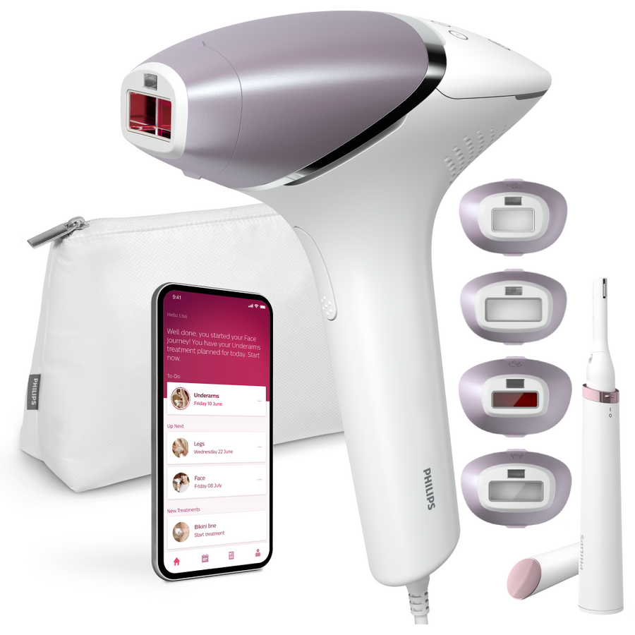 Epilator IPL Lumea Seria 8000 BRI 949/00 450000 Impulsuri SenseIQ Senzor SmartSkin Trimer Inclus Alb / Roz