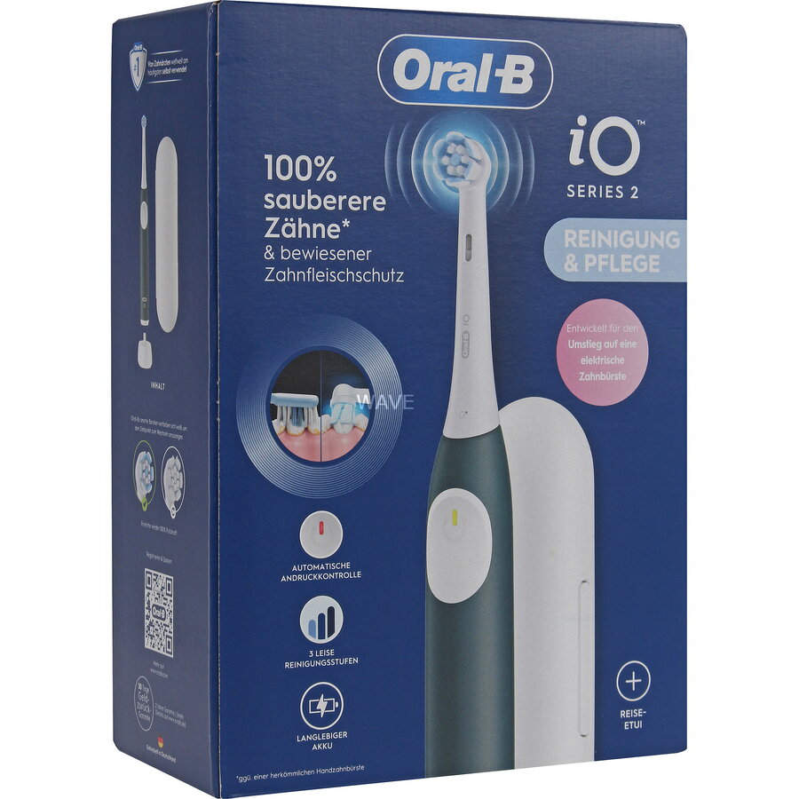Braun iO Series 2 with travel case Forest Green, Electric Toothbrush dark green/white