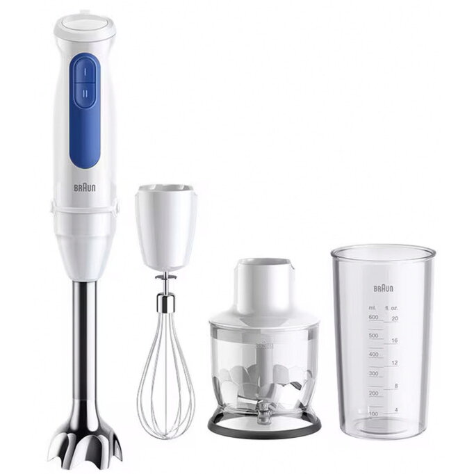 Braun Hand Blender MultiQuick 3 MQ30202M white/blue, 900 watts, with chopper and whisk