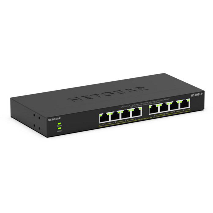 Switch GS308LP, Switch black, PoE+ switch with 8 ports