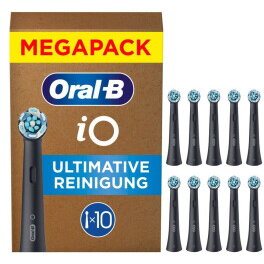 Braun iO Ultimate Clean 10-pack, Black Brush Heads, Superior Plaque Removal