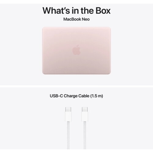 Laptop Apple MacBook Neo 13 inch Retina A18 Pro 6-Core 8GB 512GB SSD US English KB macOS Blush — imaginea 5