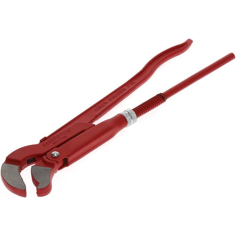 Red corner pipe wrench, 420mm, pipe / water pump pliers (red, for pipe up to 1.1/2 , 55mm)