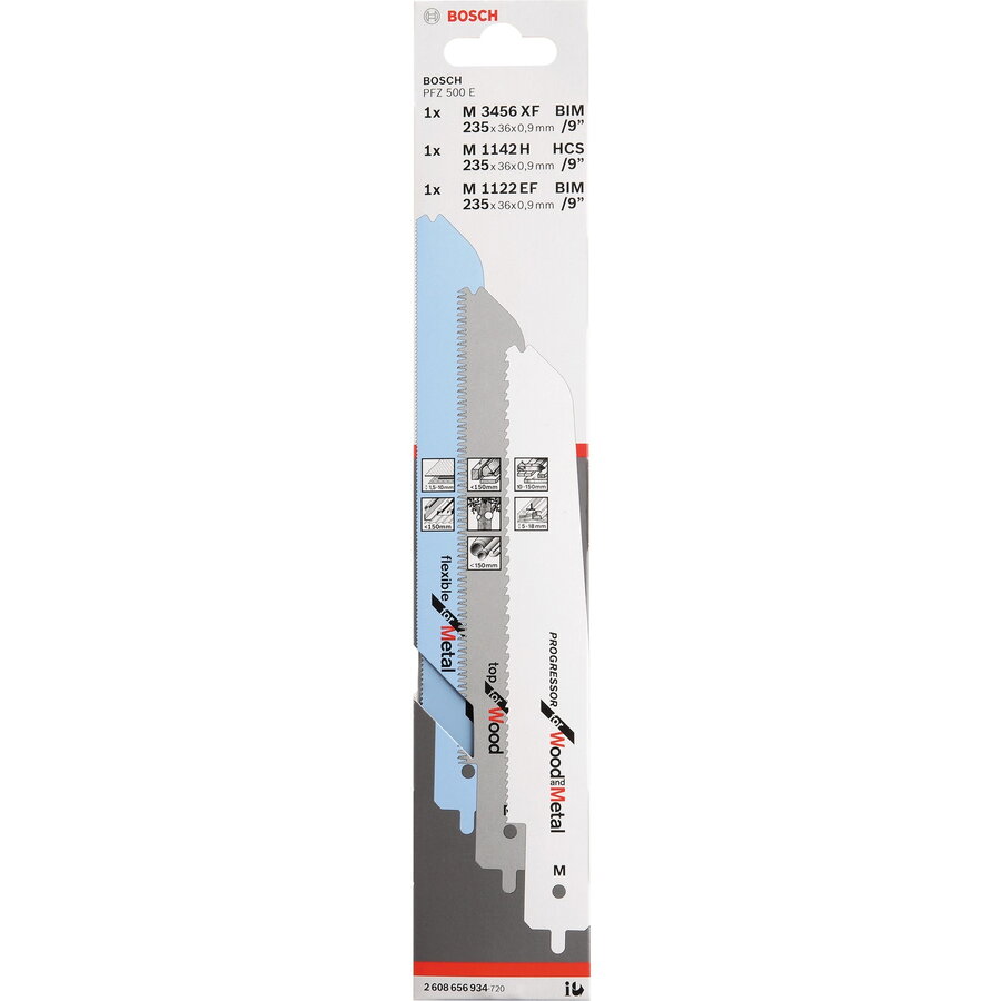 Bosch jigsaw blade set for multi-saw PFZ 500 E (3-piece)