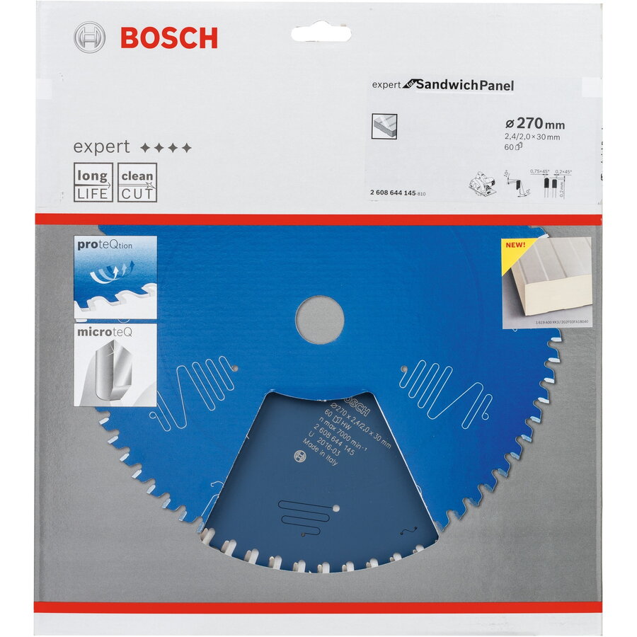 Bosch circular saw blade Expert for Sandwich Panel, 270mm, 60Z (bore 30mm, for hand-held circular saws)