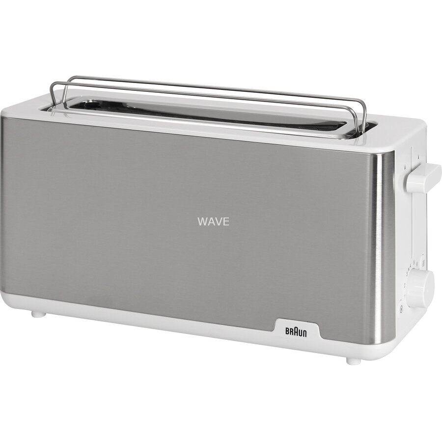 Braun Household Long Slot Toaster PurShine HT 1610 WH (stainless steel/white 1030 watts for 2 slices of toast)