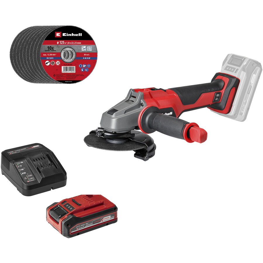 Polizor Unghiular fara Fir Professional AXXIO 18/125 18V Rosu-Negru