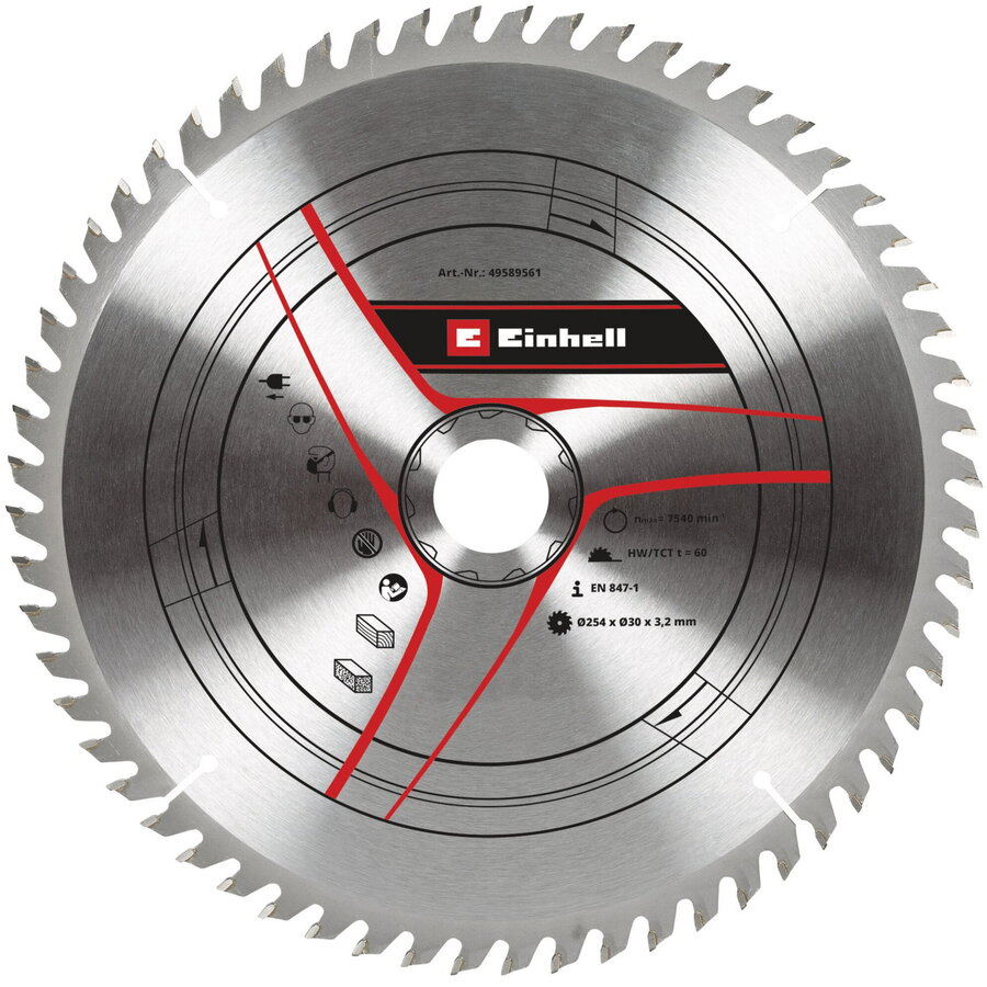 circular saw blade HM, O 254 x 30mm, 3.2mm, 60Z for sliding crosscut and miter saws, table saws