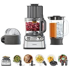 MultiPro XL Weigh+ compact food processor, silver, 1,000 watts, integrated scale, blender attachment