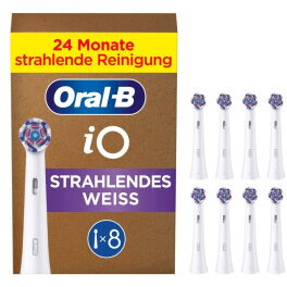 Braun iO Radiant White 8-pack, white brush heads, for a brightening clean