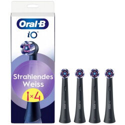 Braun iO Radiant White 4-pack, black brush heads, for a brightening clean