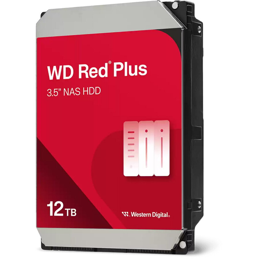 WD Red Plus NAS hard drive 12 TB SATA 6 Gb/s, 3.5, 24/7