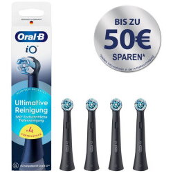 Braun iO Ultimate Clean 4-pack, black brush heads, superior plaque removal