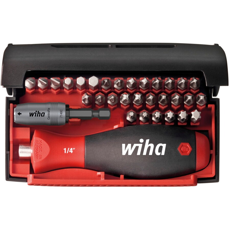 Collector Standard bit set, 25mm, 32-piece, black/red, 1/4, with plug-in handle