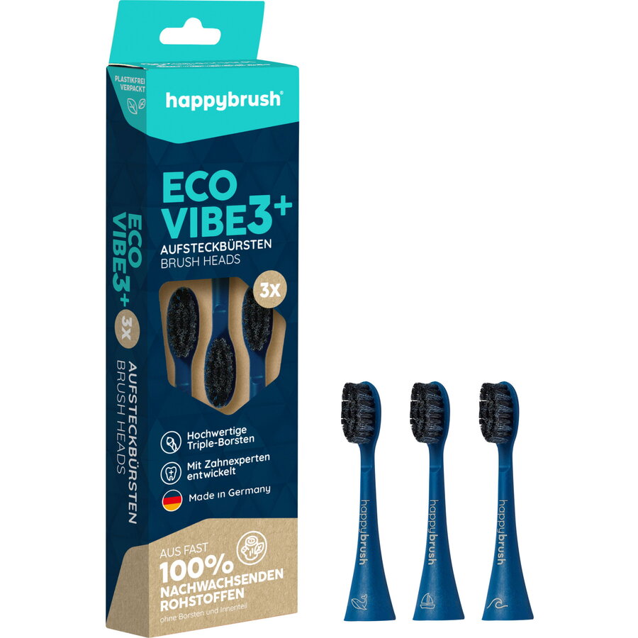 ECO VIBE 3 replacement brush heads, blue brush head