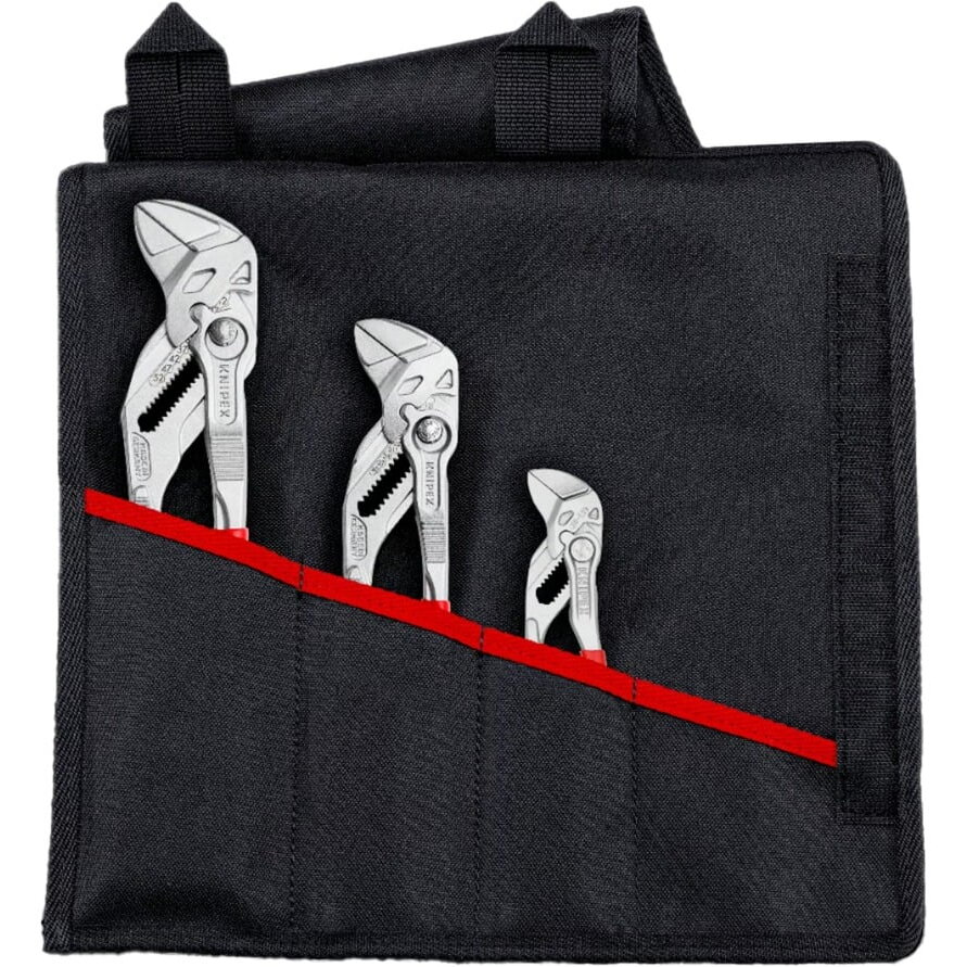 Pliers Wrench Set, 3-piece, red pliers set, in folding case