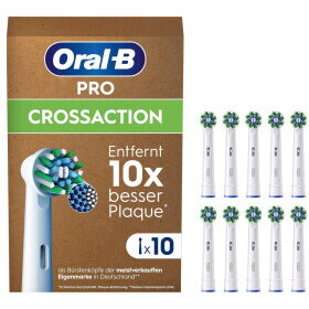 Braun Pro Cross Action Replacement Brush Heads, 10-pack, white