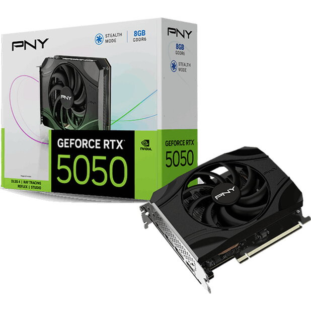 Placa video GeForce RTX 5050 Single Fan, graphics card DLSS 4, 3x DisplayPort, 1x HDMI 2.1
