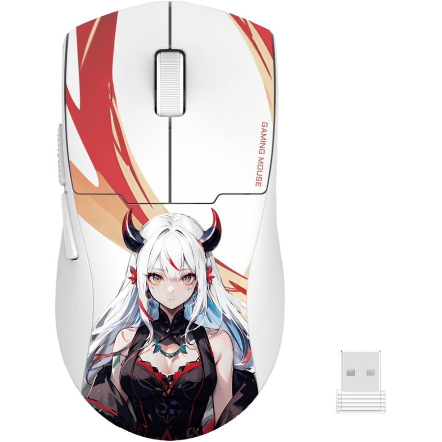 Mouse Gaming Wireless Bluetooth Si Cu Fir K1ng Max Anime Alb