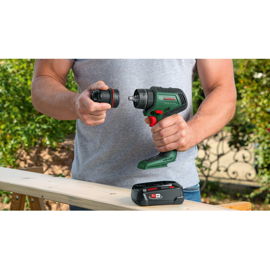Bosch Powertools cordless combi drill driver AdvancedImpact 18V-80 QuickSnap (green 2x Li-ion battery 2.5Ah case POWER FOR ALL ALLIANCE)