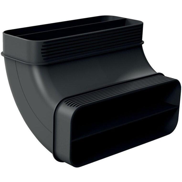 90° flat duct elbow Z861SB2 (black, vertical, male)