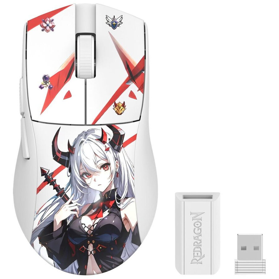 Mouse Gaming Wireless Bluetooth Si Cu Fir K1ng Pro 1K Alb Anime