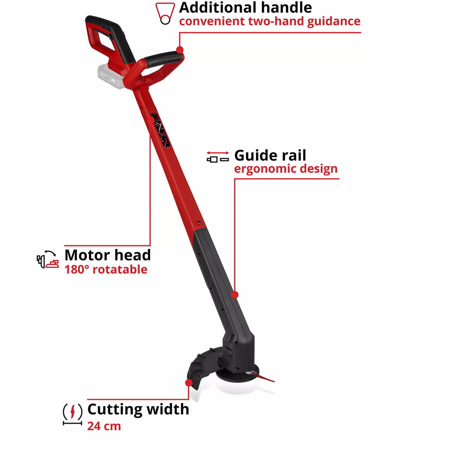 Masina de tuns iarba Power X-Change Akku-Rasentrimmer GC-CT 18/2411 Li P-Solo, 18Volt (rot/schwarz, ohne Akku und Ladegerät)