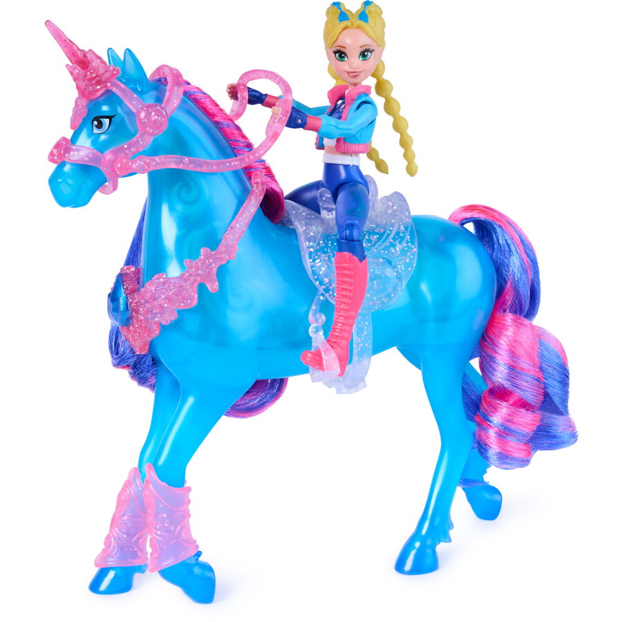 Jucarie Unicorn Academy - Train and Glow River with Isabel Set (with light function and training accessories)