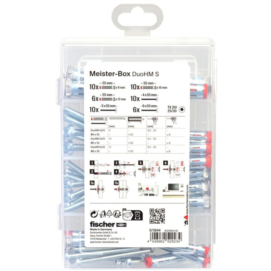 Meister-Box DuoHM cavity dowel + panhead screw TX (52 pieces)