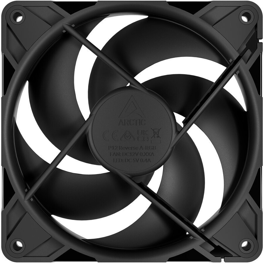 Ventilator P12 Pro Reverse 120mm PWM Case Fan Reverse Airflow Black