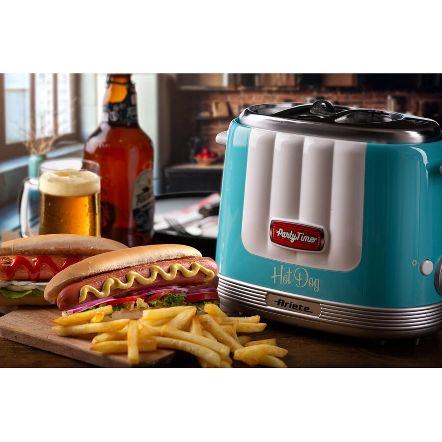 Hot Dog Maker Party Time (light blue/silver, 650 watts, 50's style)