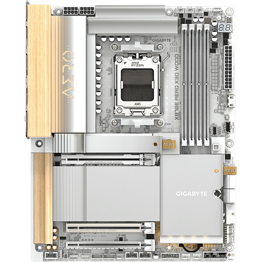 Placa de baza X870E AERO X3D Wood AMD AM5 ATX Motherboard Silver Wood