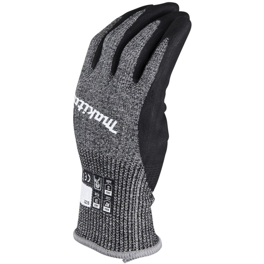 work gloves P-84735, size. XL (10), cut resistance F/7 (black/gray, 1 pair)