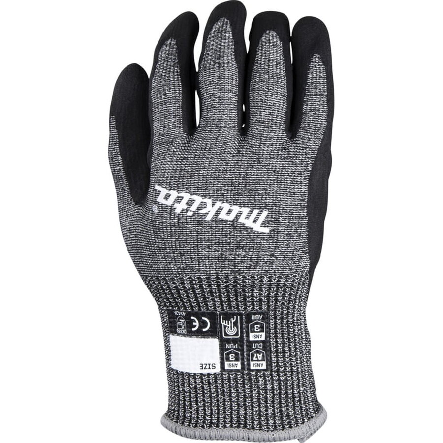 work gloves P-84713, size. M (8), cut resistance F/7 (black/gray, 1 pair)