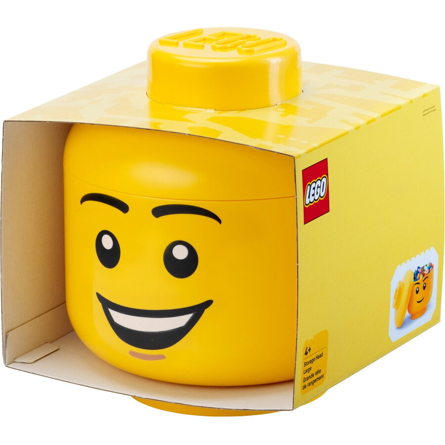 Room Copenhagen LEGO Storage Head Happy Boy, large (yellow)